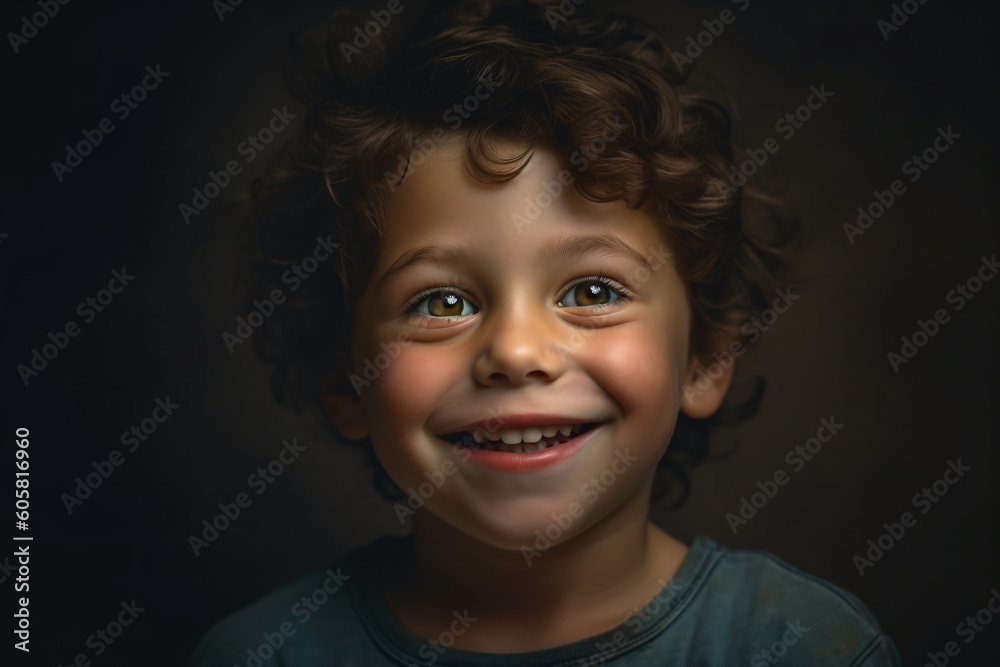 A AI generated non existing happy looking child
