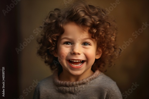 A AI generated non existing happy looking child