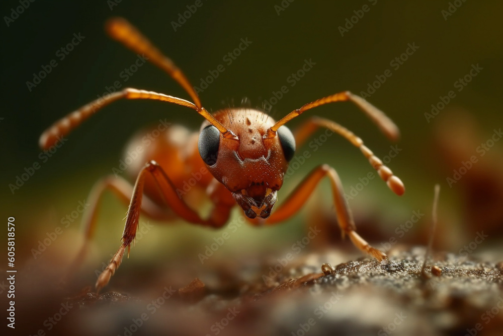 Close up macro photography of an ant. Ai generated Close up macro photography of an ant. Ai generated