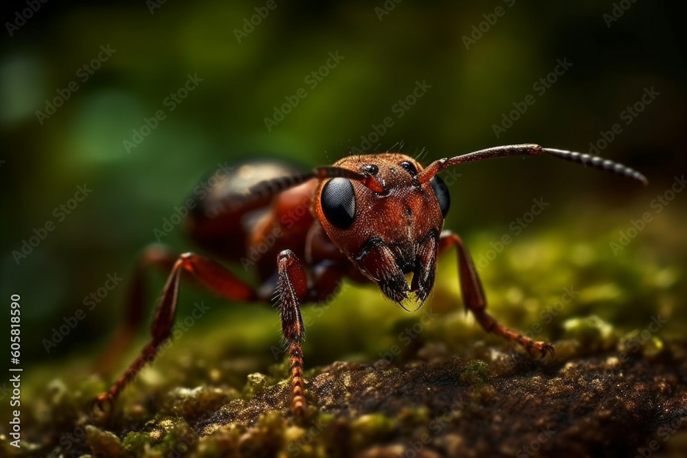 Close up macro photography of an ant. Ai generated Close up macro photography of an ant. Ai generated