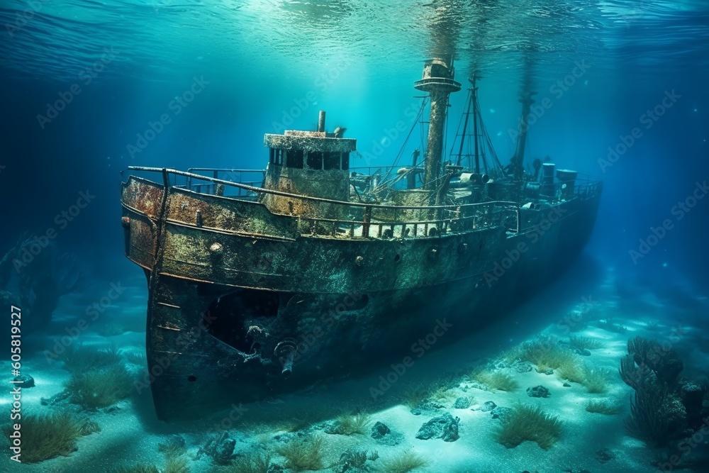 Underwater life, free diving, Generative AI Underwater life, free diving, Generative AI