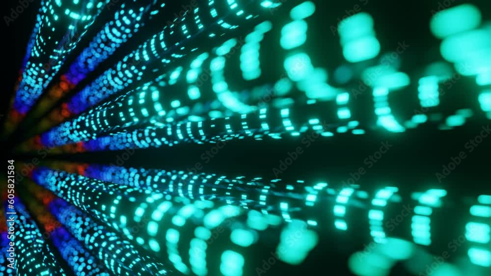 3d abstract background optical fiber or pipes, signals travel over