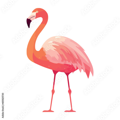 exotic flaming bird standing character