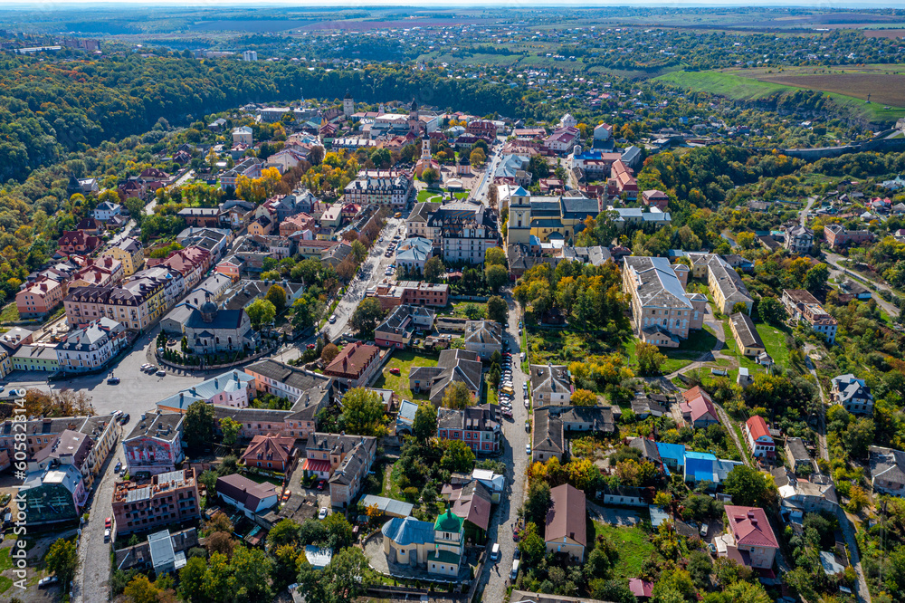 Kamjanez-Podilskyj in Ukraine from above