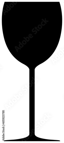 Wine glass black silhouette. Freight symbol.