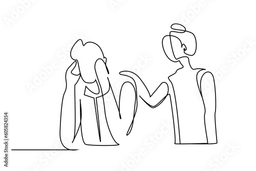 man woman couple problem support help life line art