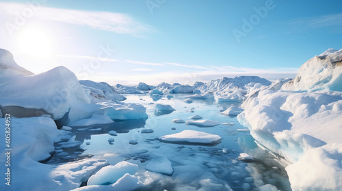 Iceberg Melting In Polar Regions Generated With AI