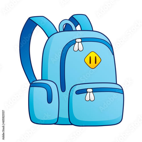 Blue backpack or school bag isolated