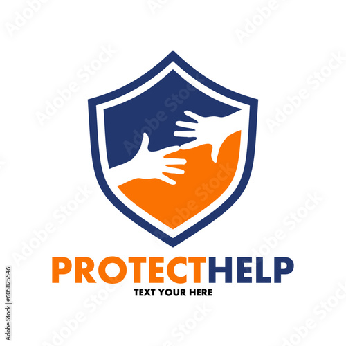 Protect help vector logo template. This design use hand symbol. Suitable for charity or care.