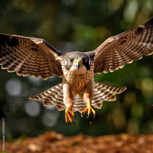 Agile Merlin Falcon in Pursuit of Prey