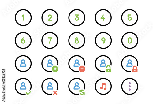 set of buttons icons