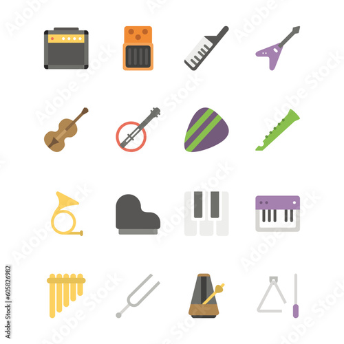 music and audio icons set