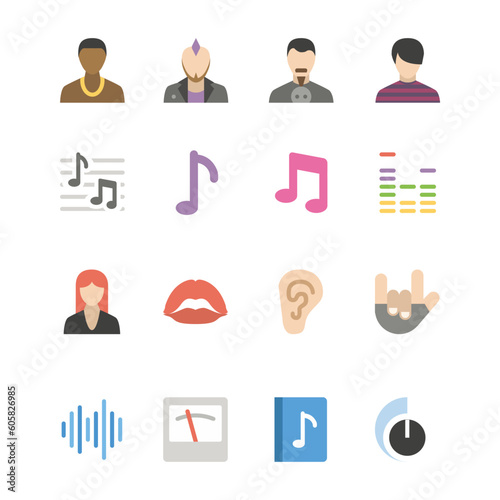 music and audio icons set