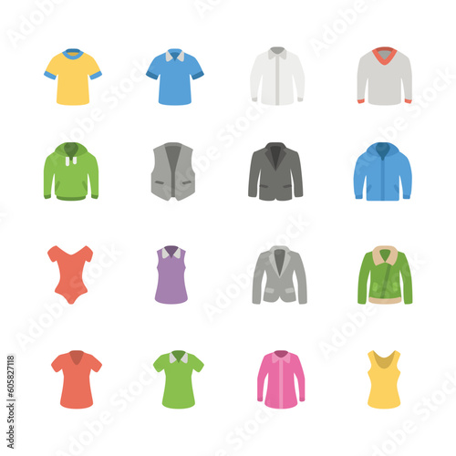 set of clothes icons