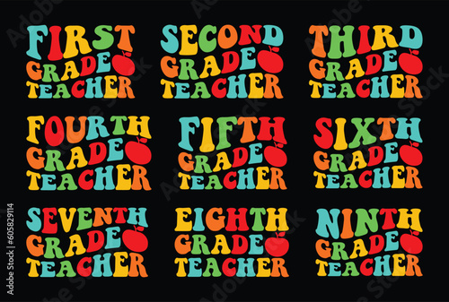 1st Grade Teacher Back To School T shirt Design Bundle, Quotes about Back To School, Back To School T shirt, Back To School typography T shirt design Collection