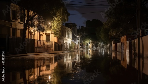  city streets after flood and hurricane -Ai