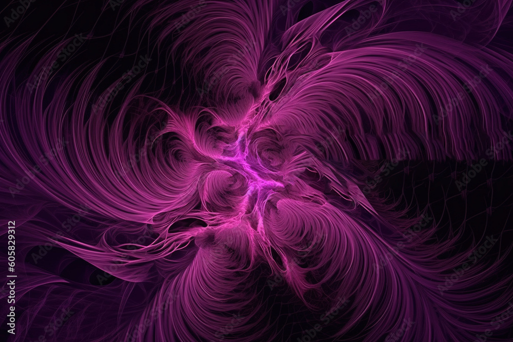 background velvet violet abstract fractal gnarls background pink and purple feminine organic swirling flowing string mesh cloth fibers patter generative ai