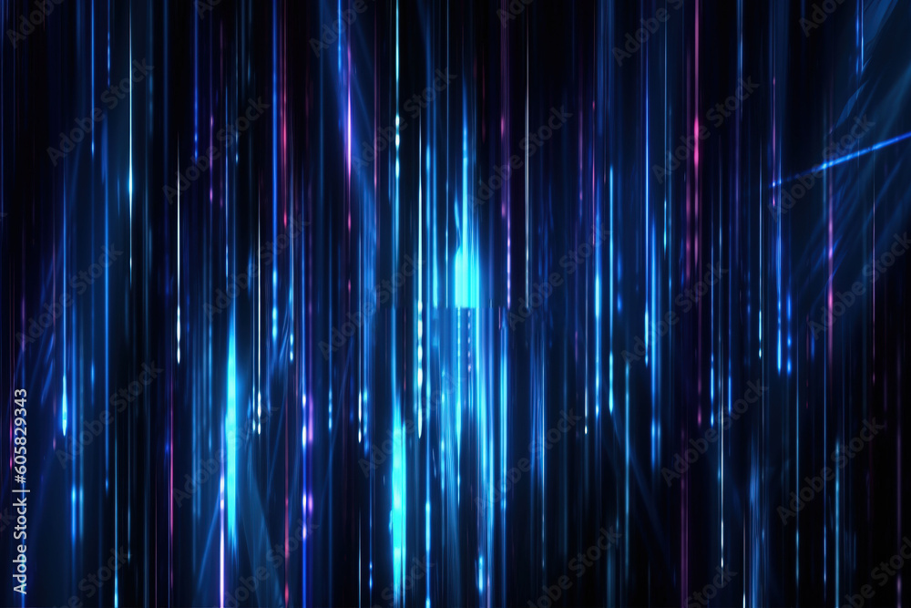 background seamless dark blue abstract background with colorful neon light streaks and beams glowing futuristic technology or fantasy sci fi digital glass refraction stripes effect ba generative ai