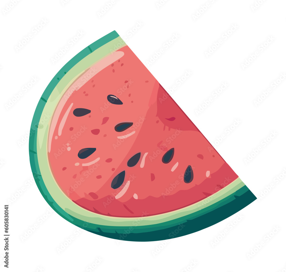 Juicy watermelon slice, a sweet summer snack Juicy watermelon slice, a sweet summer snack