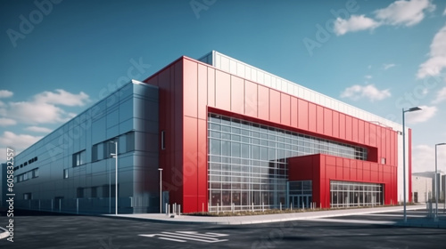 Modern factory building warehouse Generative AI