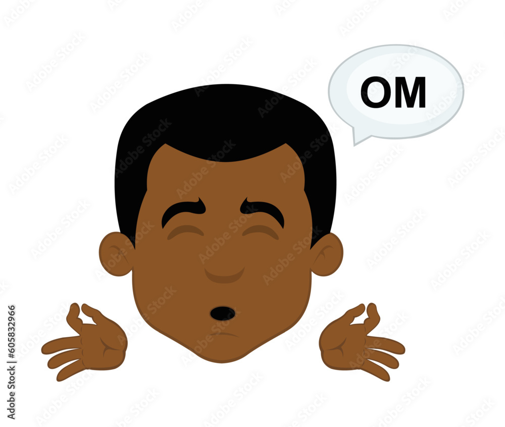 vector illustration face of a cartoon man meditating vector illustration face of a cartoon man meditating