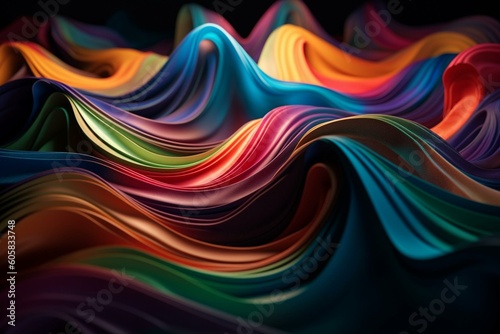Multicolored curves. Generative AI