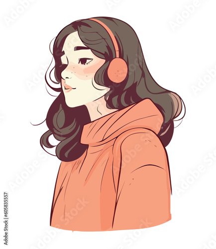 A cheerful young girl with brown hair
