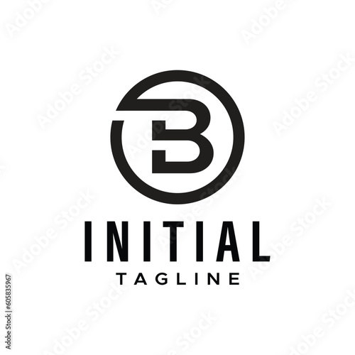 Vector letter B logo in technological style