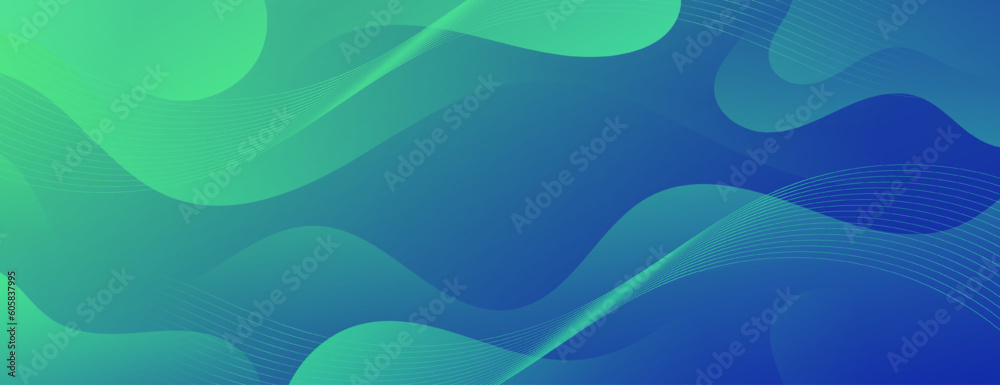 Abstract Green Fluid Banner Template. Modern background design ...