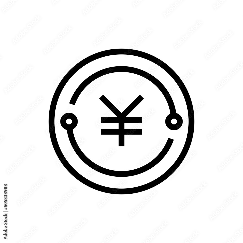 Obraz premium yen line icon