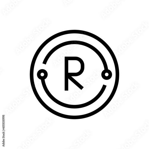 south african rand line icon