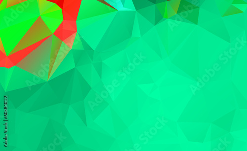 Green abstract polygonal background. Geometric triangular vector illustration. Creative design template.