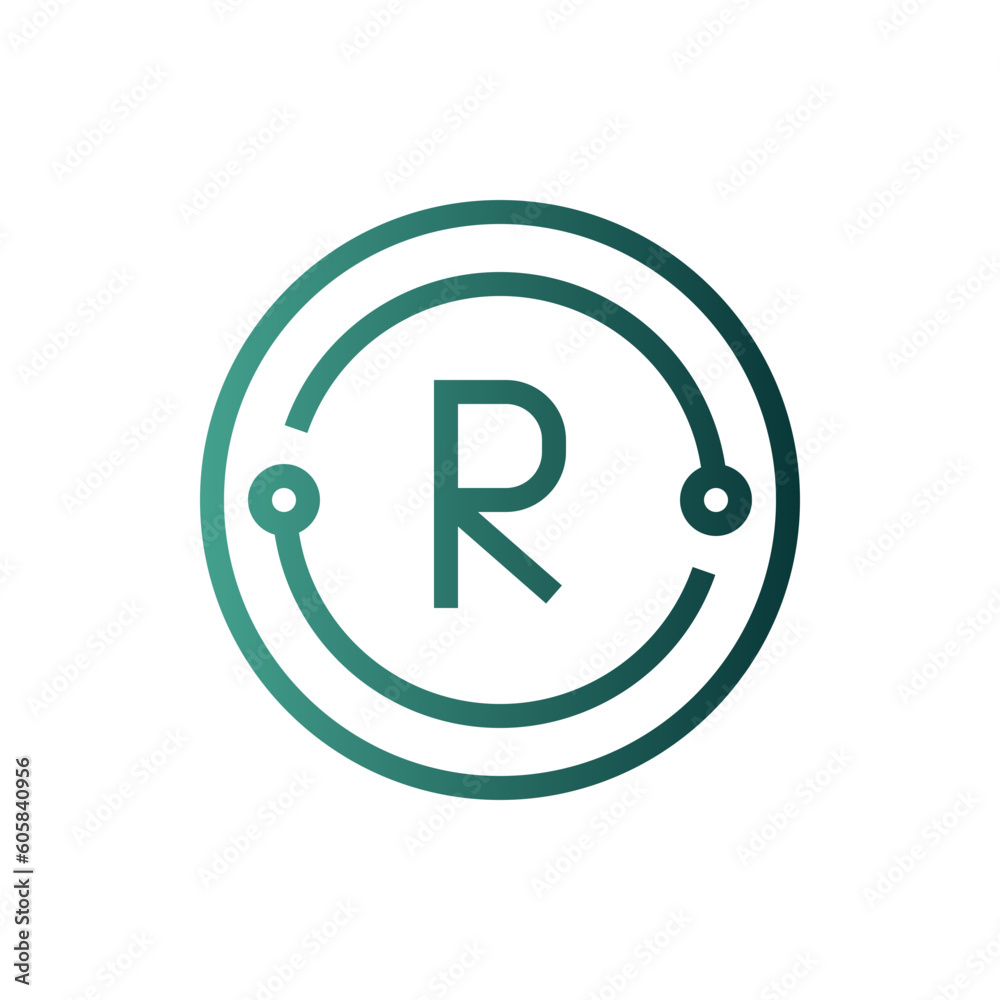 south african rand gradient icon south african rand gradient icon