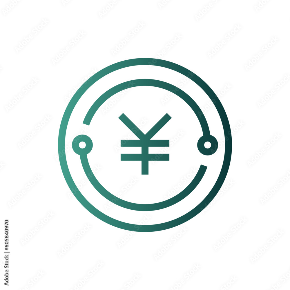 Fototapeta premium yen gradient icon
