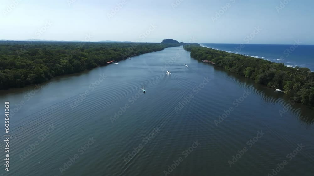 Caribbean sea on the one side, village Tortuguero inside the jungle in the middle, and huge river on the otjer side. Amazing place full of wildlife in Costa Rica