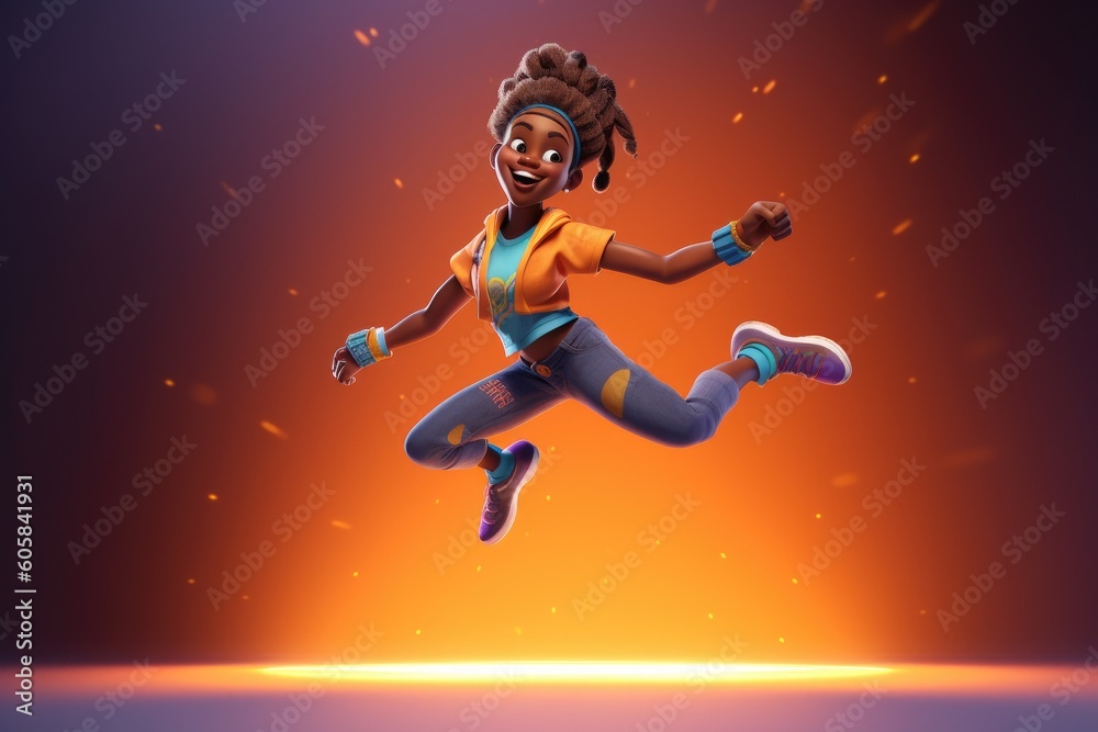 Naklejka premium woman dancing - illustration created with generative ai