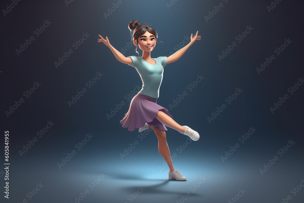 woman dancing - illustration created with generative ai woman dancing - illustration created with generative ai