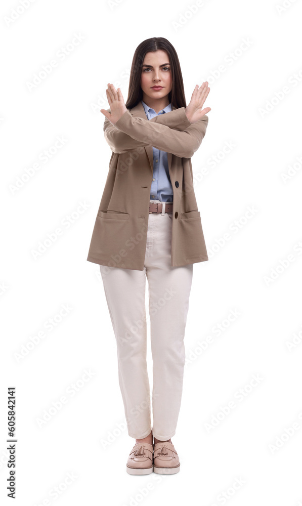 Beautiful young businesswoman in suit on white background Beautiful young businesswoman in suit on white background