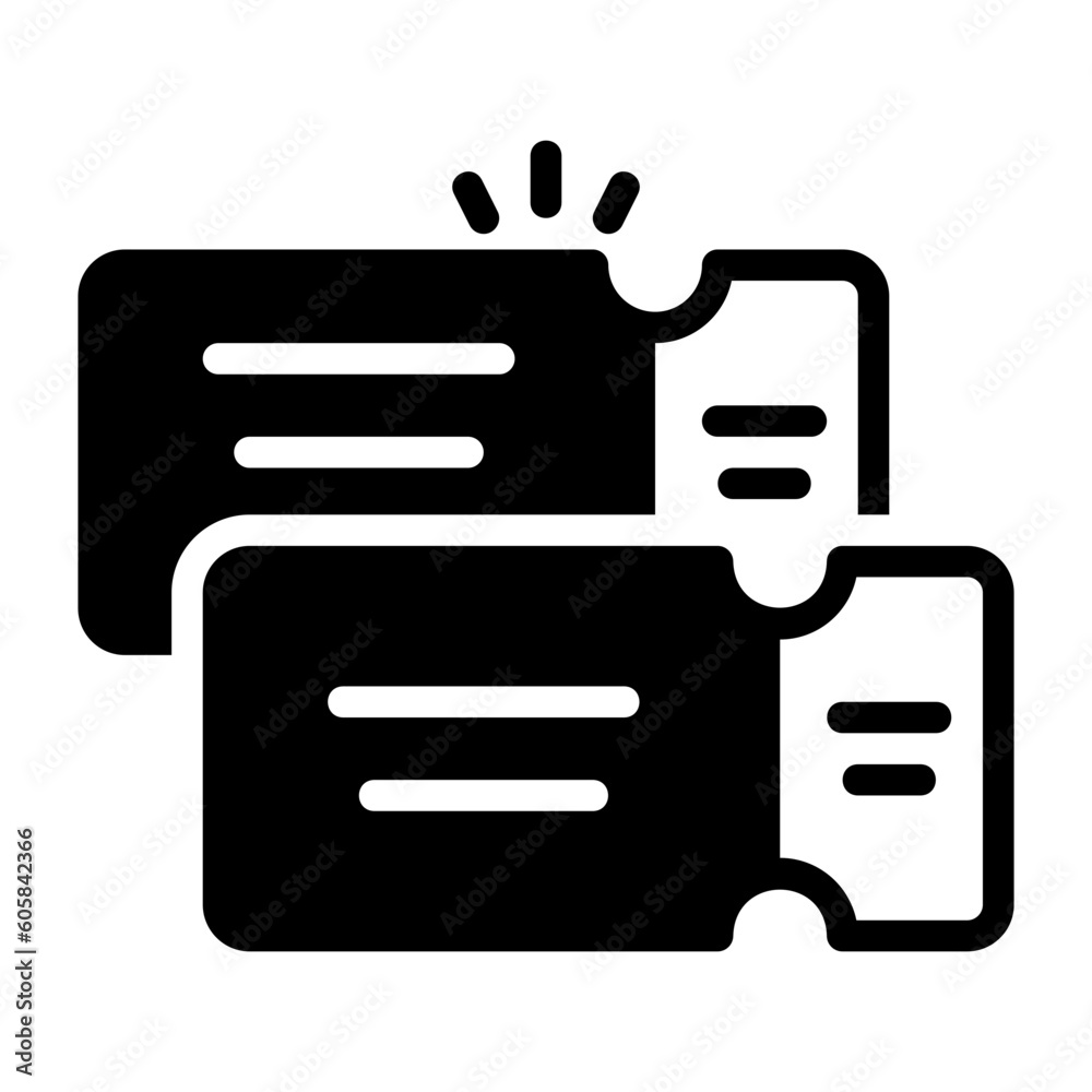 ticket black glyph icon ticket black glyph icon