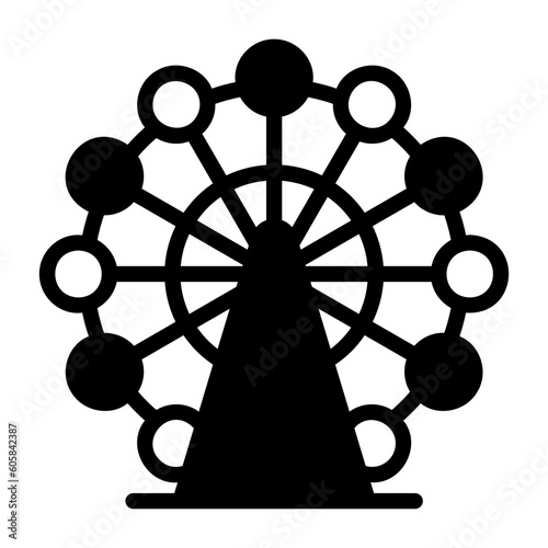 ferris wheel black glyph icon