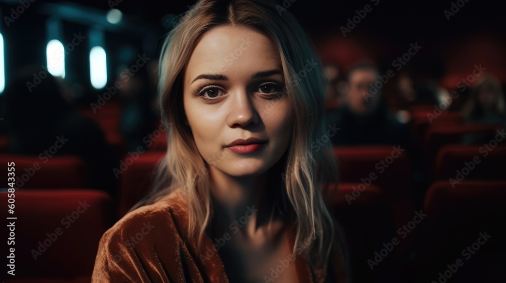 Portrait shot of a beautiful elegant woman looking at the camera - made with Generative AI tools