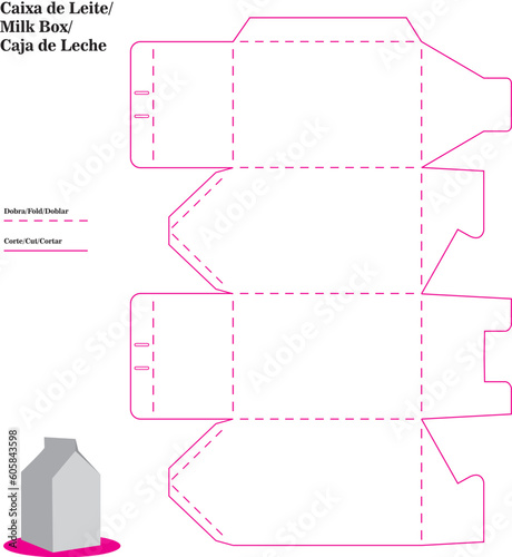 Milk Box Template Caixa de leite caja de Leche