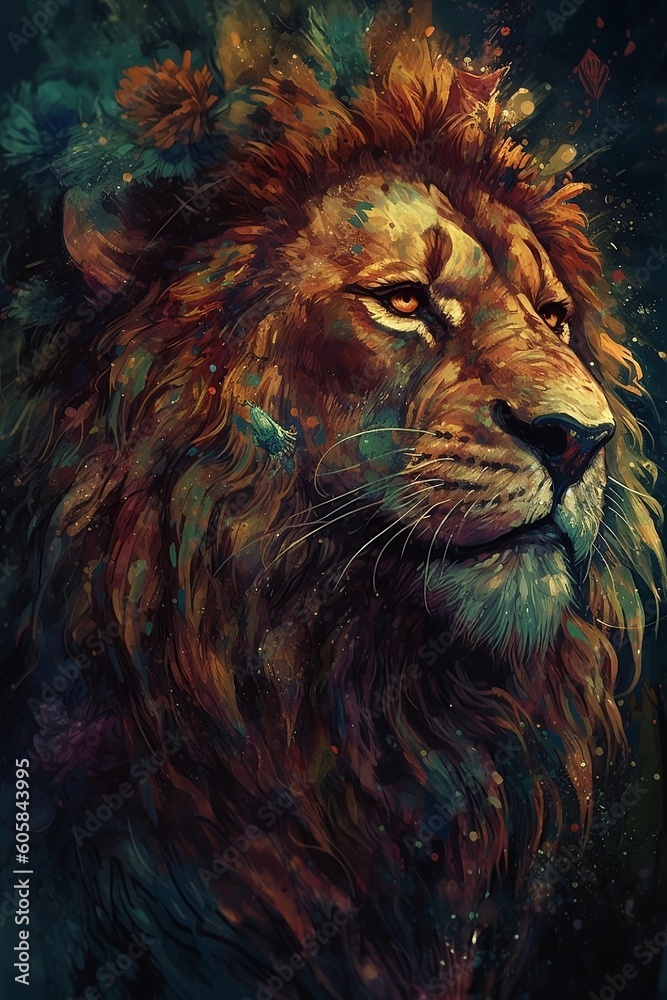 Fototapeta premium lion head portrait