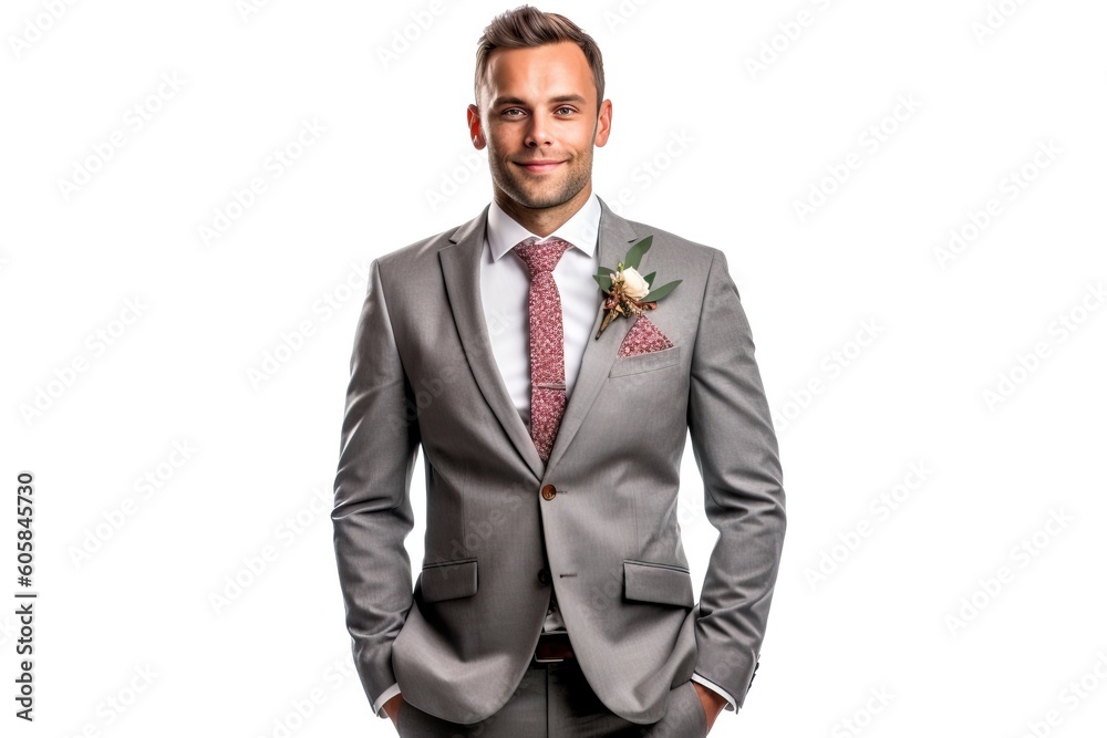 Portrait groom standing confident AI Generative Portrait groom standing confident AI Generative