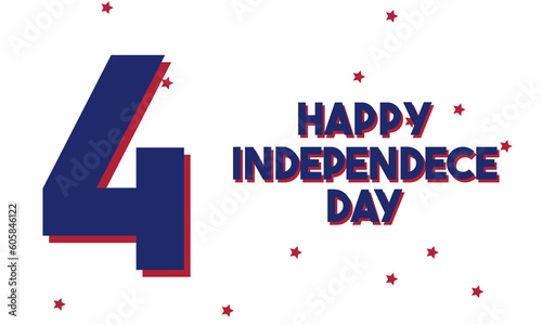 happy independece day banner 4th july on white background