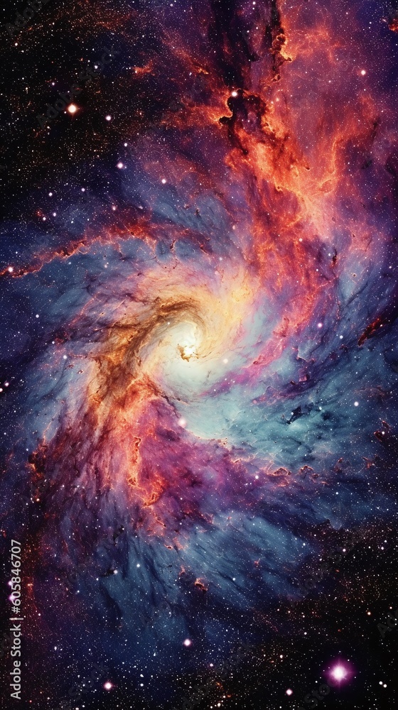 Beautiful galaxy background for screensaver or social media stories