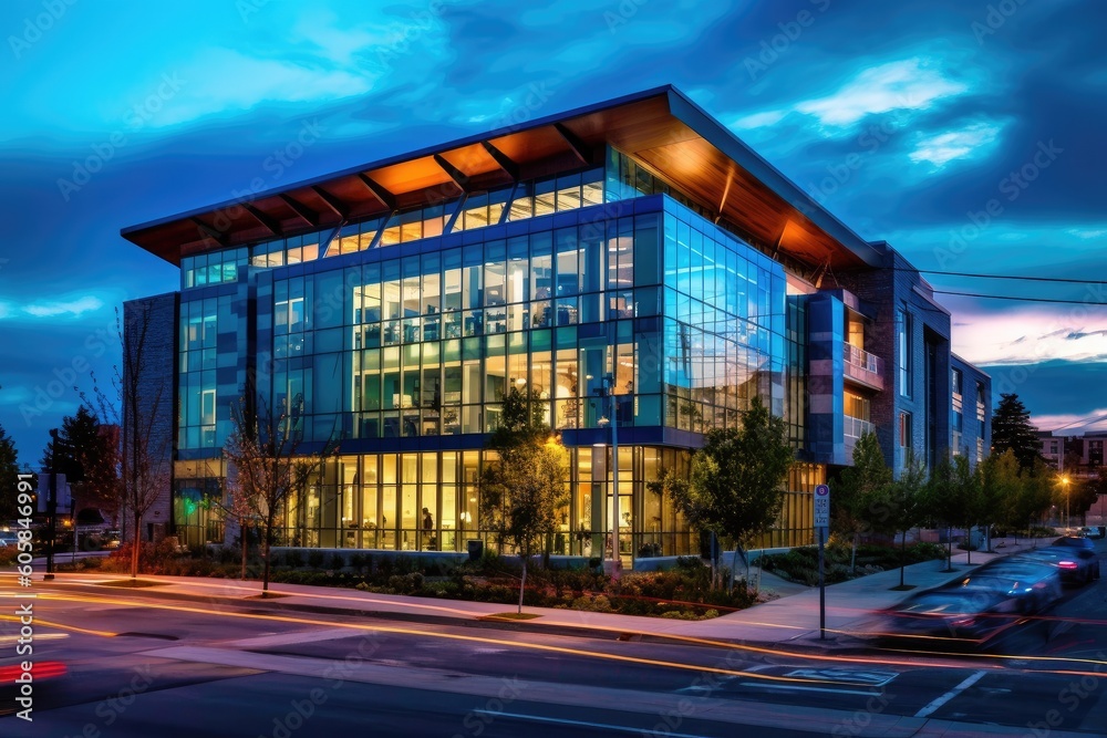 Obraz premium Portrait a beautiful building AI Generative