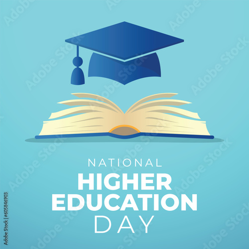 national higher education day. national higher education daybackground. graduation hat vector design. education vector illustration.