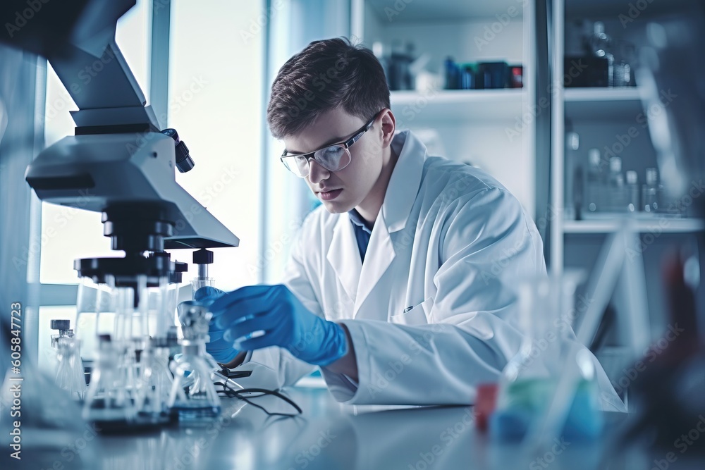 Portrait medical officer on the laboratory AI Generative Portrait medical officer on the laboratory AI Generative