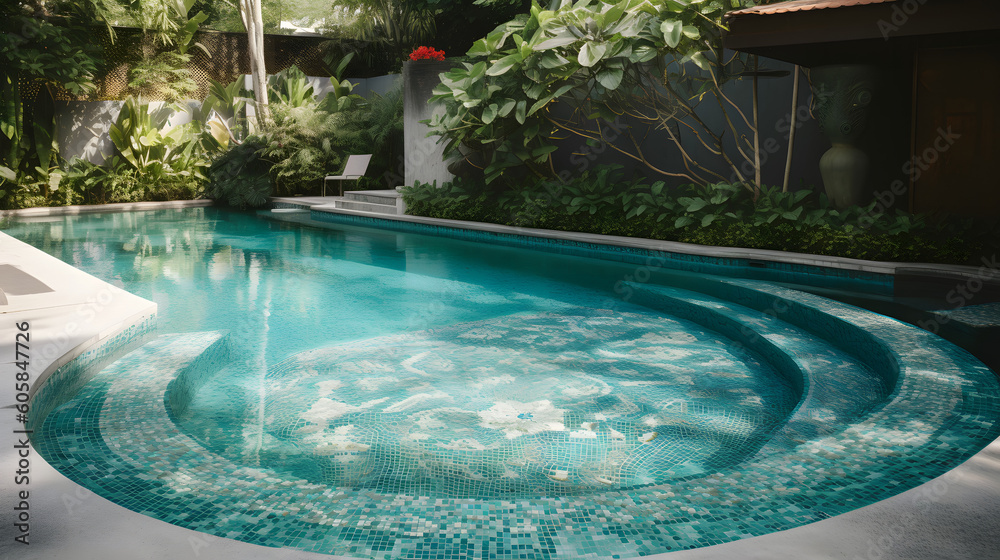 プールサイドの静けさ：魅惑的なリフレッシュメントのオアシス No.016 | Poolside Serenity: A Captivating Oasis of Refreshment Generative AI